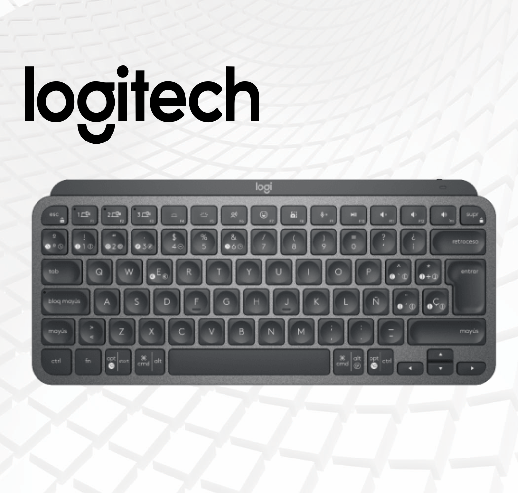 13223132132123 Teclado MX Keys Mini Bluetooth Graphito Logitech sobre escritorio moderno
