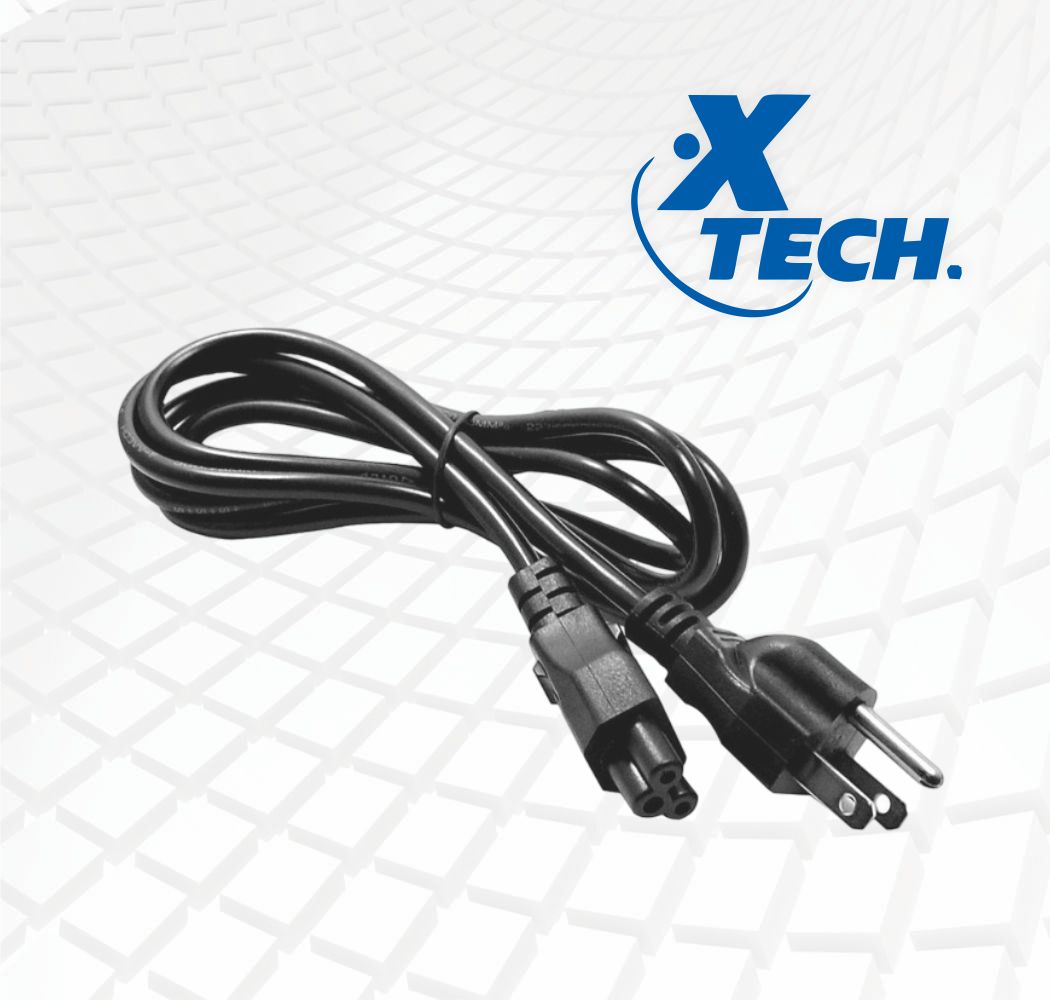 CABLE PARA LAPTOP TIPO TREBOL, 3 PINES 1.80mt XTC-120 XTECH