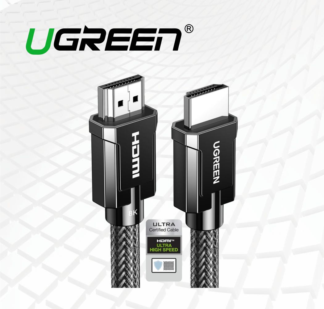 CABLE HDMI v2.1 ALTA VELOCIDAD 8K ULTRA HD 10K 4K 240Hz Nylón BLINDADO Y TRENZADO 3metros UGREEN 80602