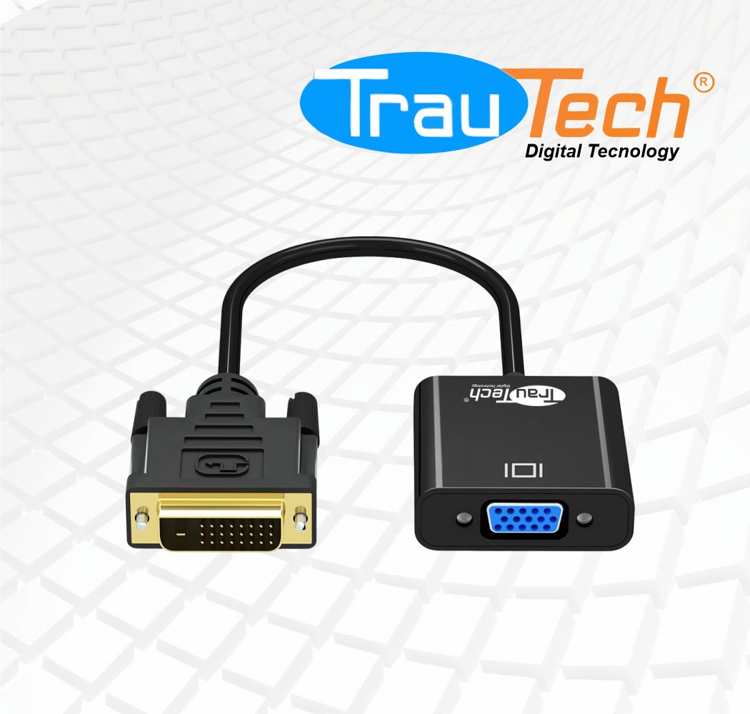 ADAPTADOR ACTIVO DVI 24+1 a VGA TRAUTECH PE-EL0315