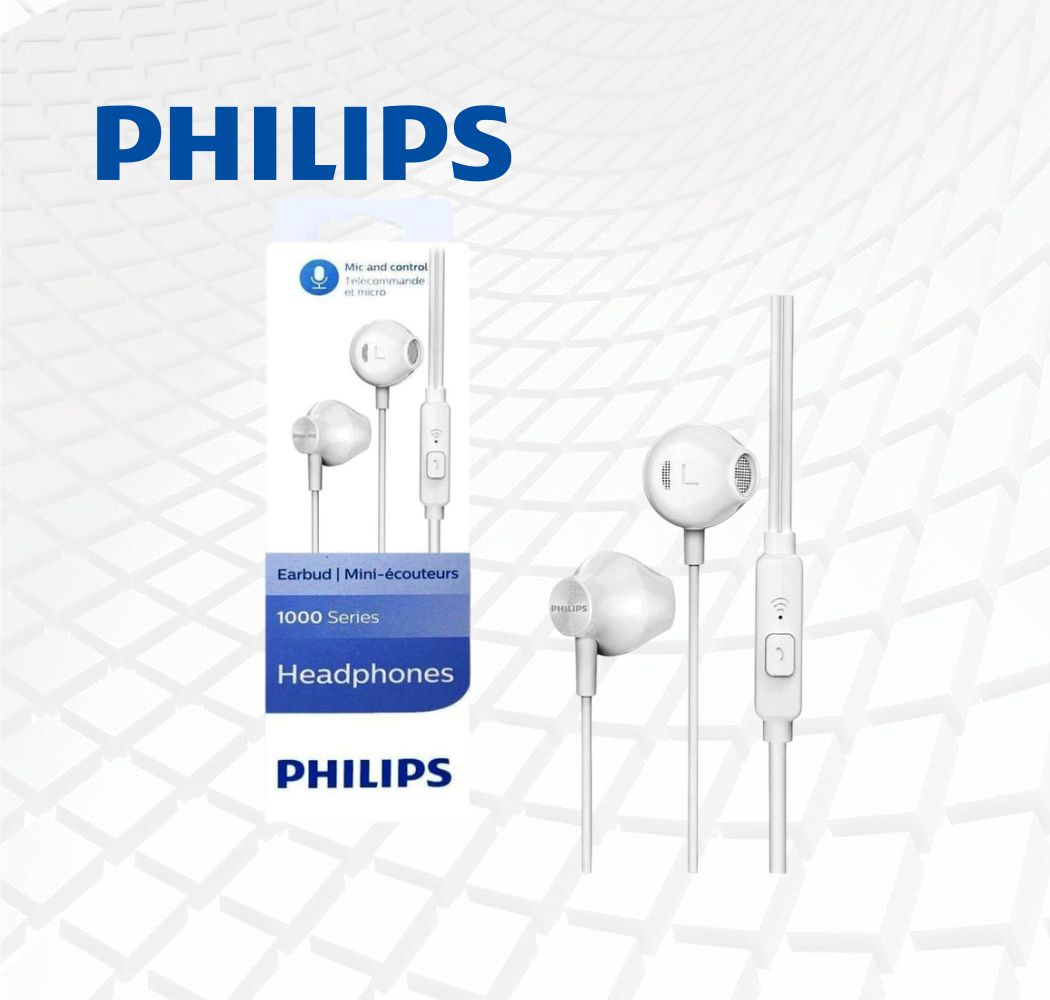 AUDIFONO CON MICROFONO IN-EAR 3.5mm BLANCO PHILIPS TAE1105WT00