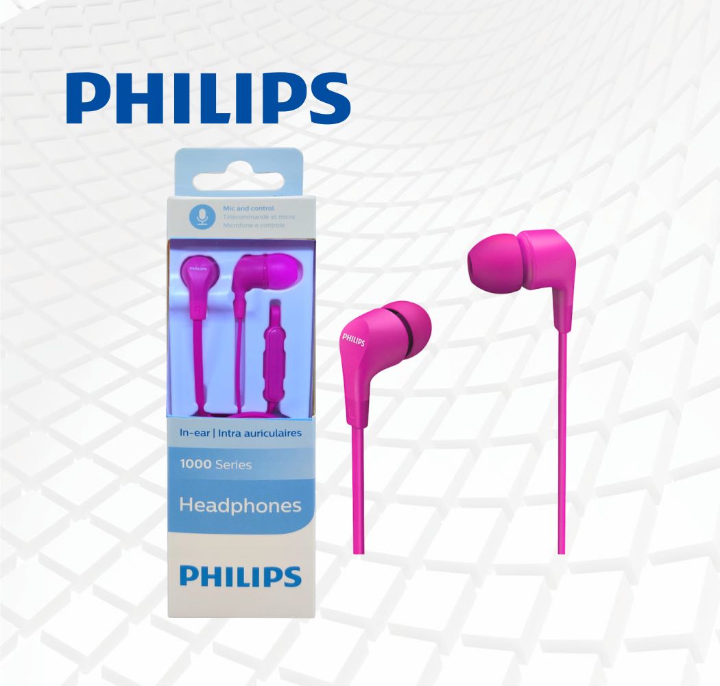 AUDIFONO CON MICROFONO IN-EAR 3.5mm FUCSIA PHILIPS TAE1105PK00