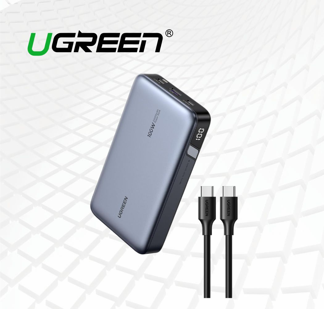CARGADOR PORTATIL NEXODE 20,000mAh 100w 3xUSB-C UGREEN 25188